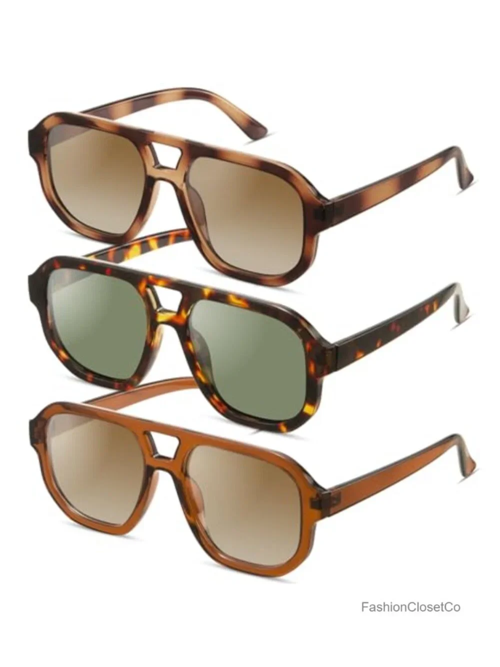 Polarized Square Aviator Sunglasses for Women Men UV400 Protection Retro
